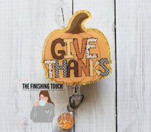 Load image into Gallery viewer, Give Thanks Pumpkin