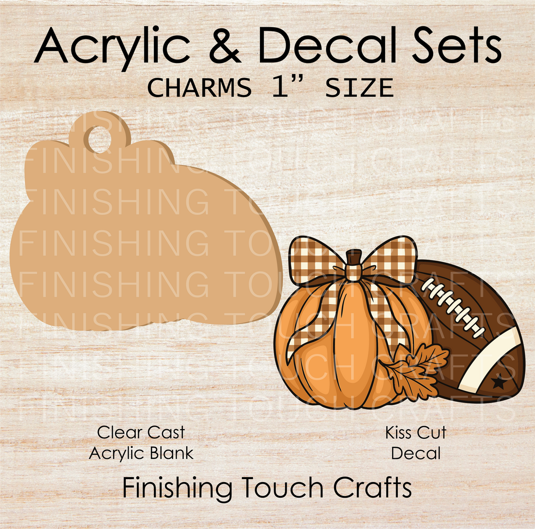 Pumpkin Football Charm Set of 4