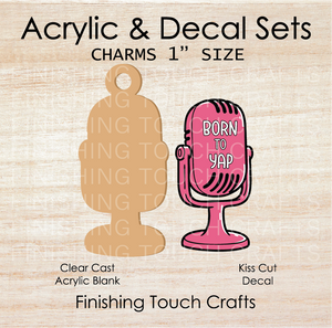 Born to Yap Mic Charm Set of 4
