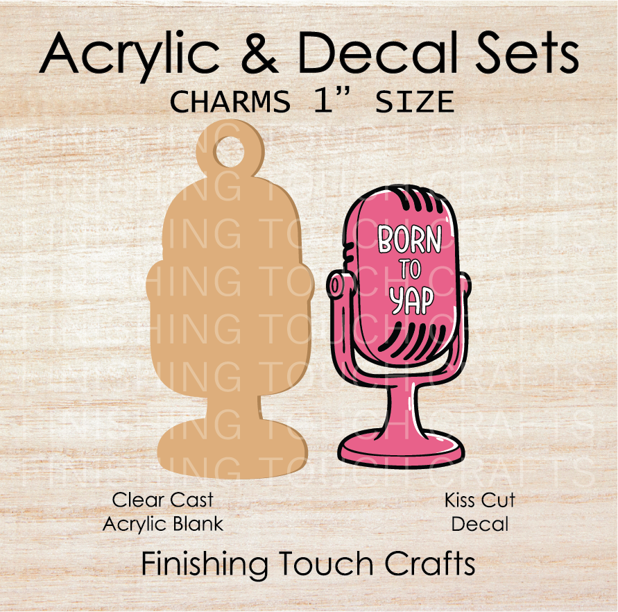Born to Yap Mic Charm Set of 4
