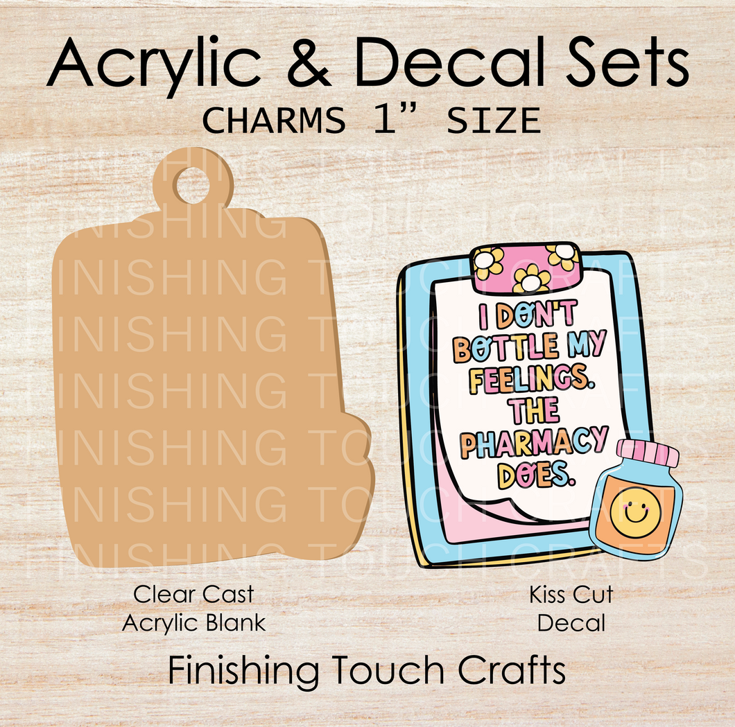 Bottle My Feelings Charm Set of 4