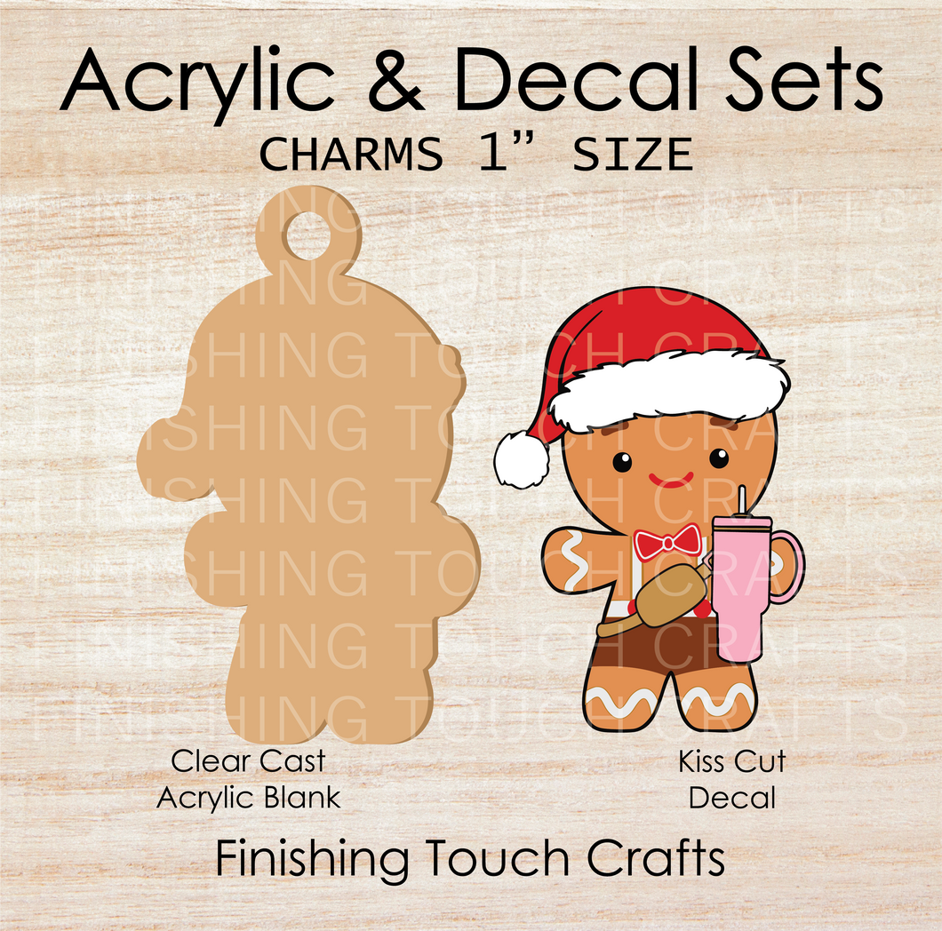 Bougie Gingerbread Man Charm Set of 4