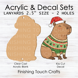 Capybara Santa Lanyard