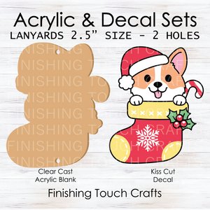 Corgi in Stocking Lanyard