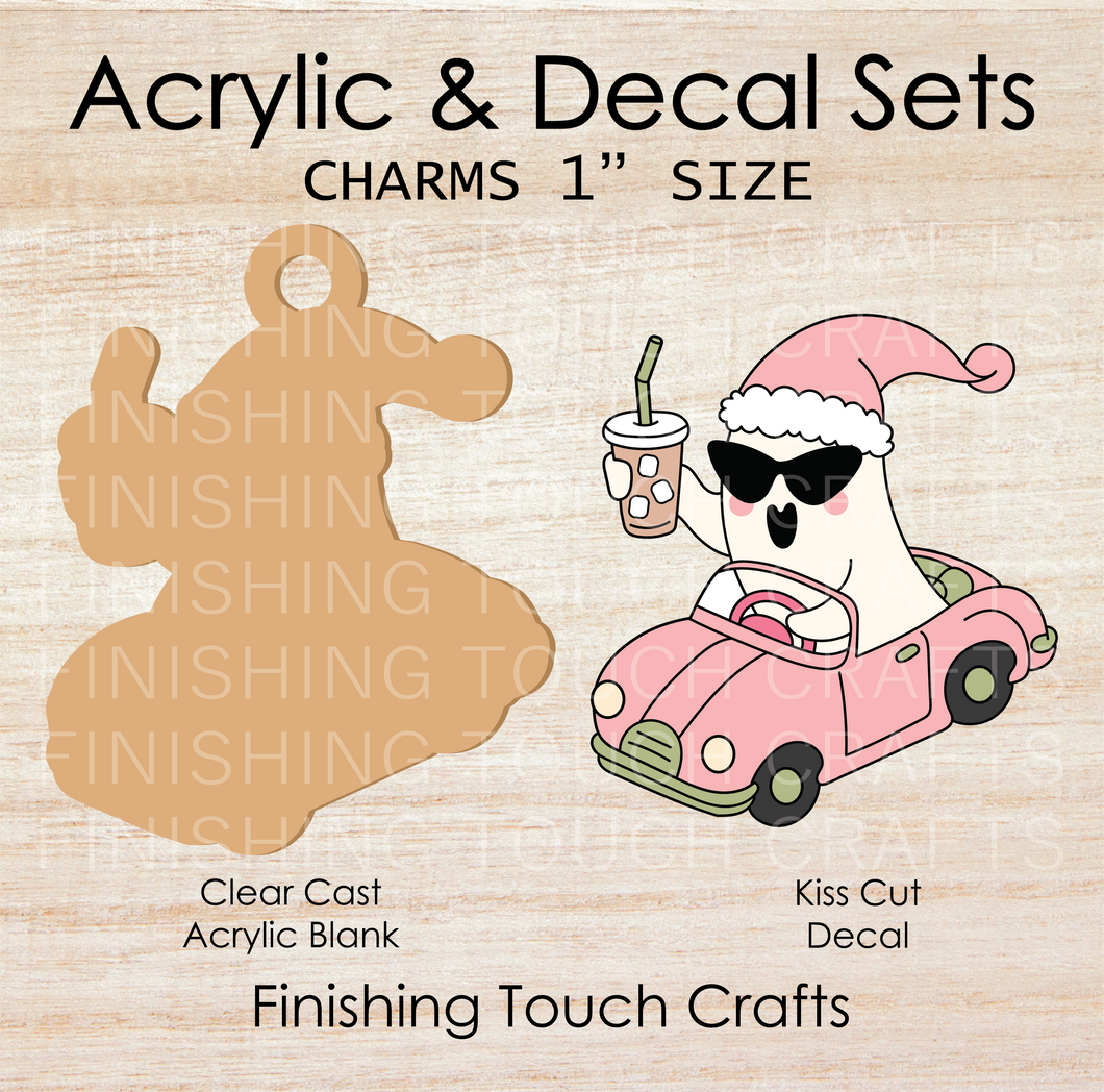 Driving Christmas Ghost Set of 4