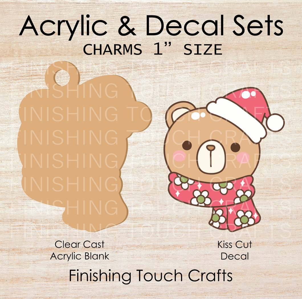 Festive Bear Charm Set of 4