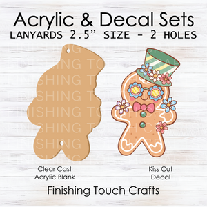 Floral Retro Gingerbread Man Lanyard