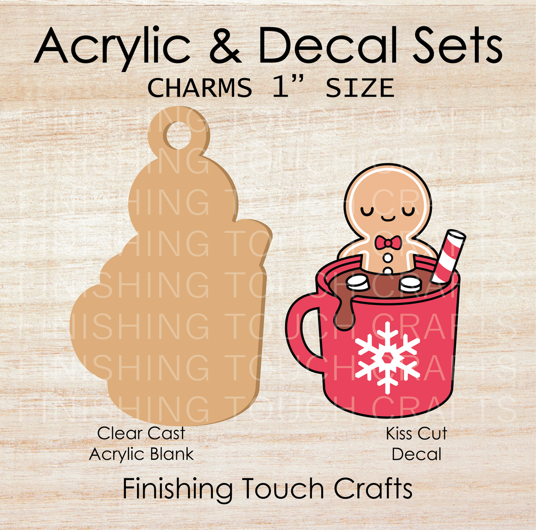 Gingerbread in Hot Cocoa Charm Set of 4