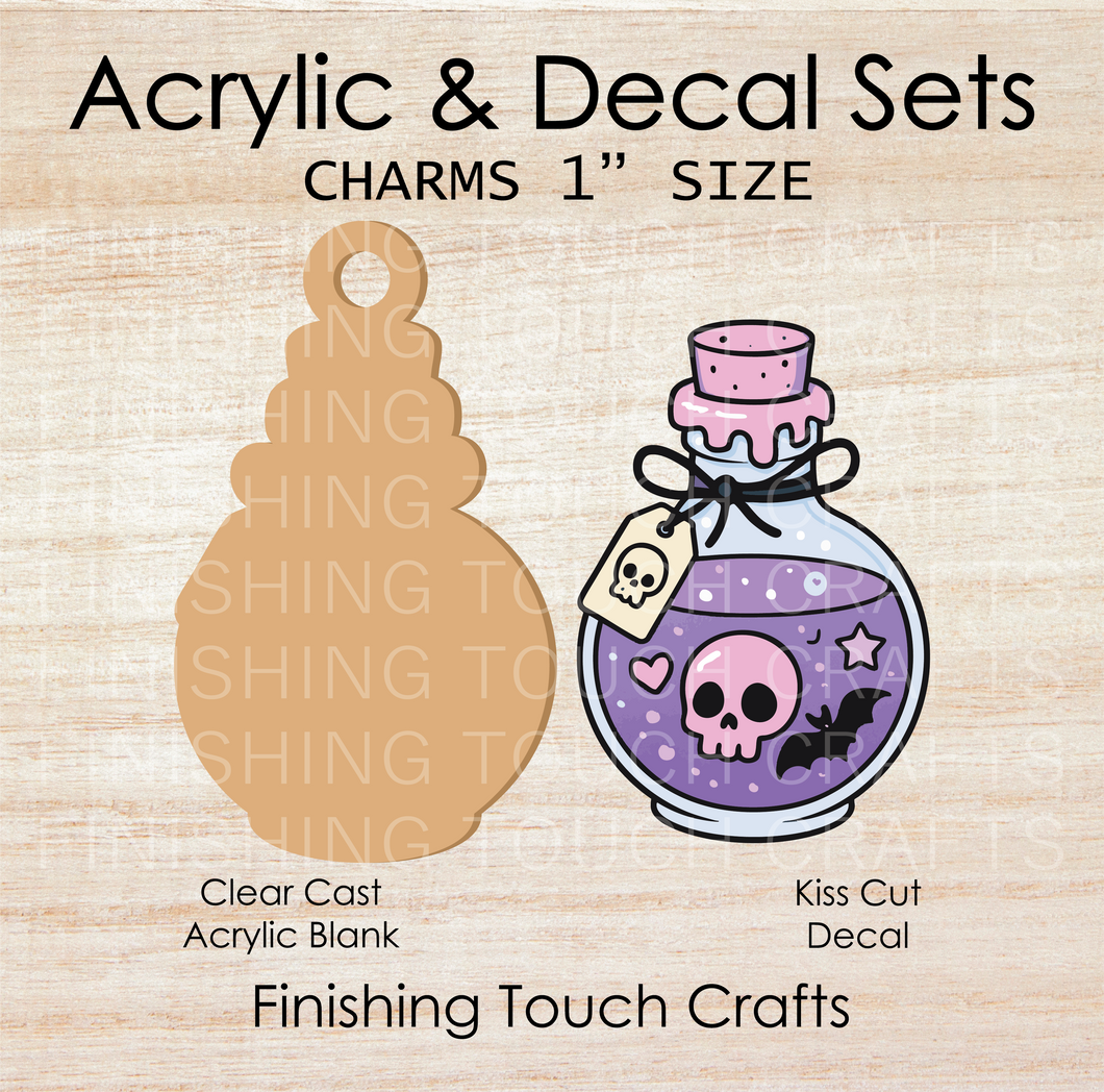 Goth Potion Charm Set of 4