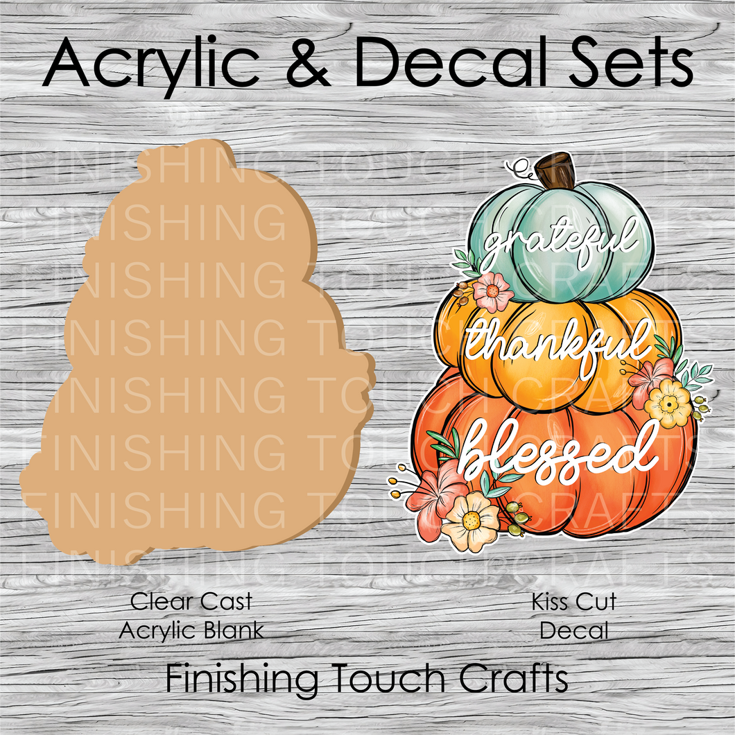 Grateful Stacked Pumpkins