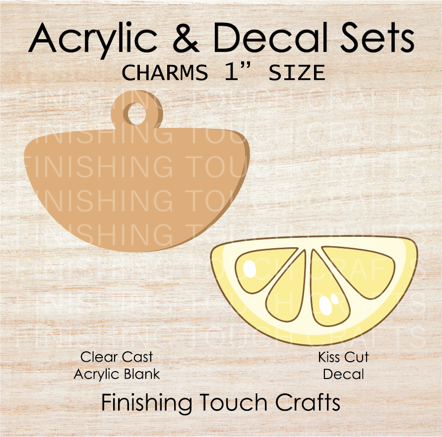 Lemon Slice Charm Set of 4