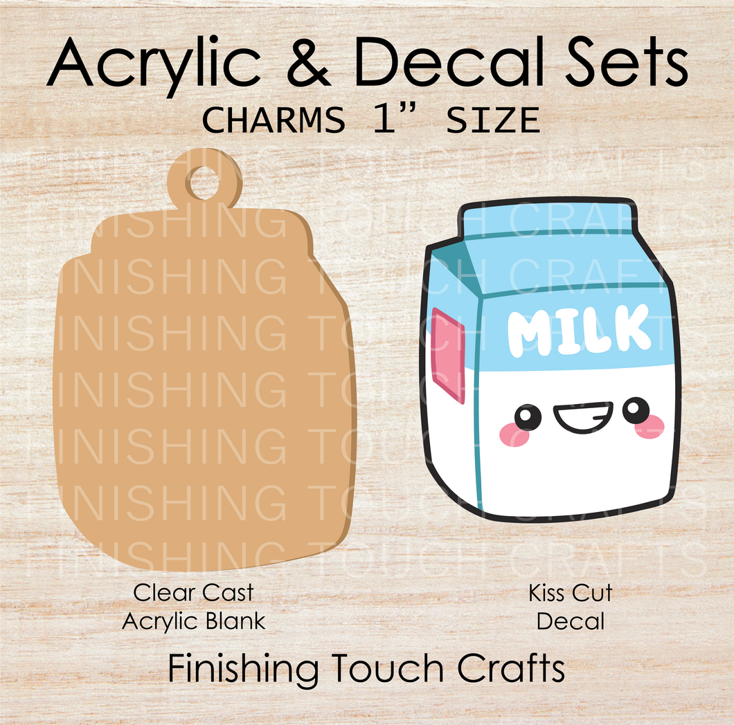 Milk Carton Charm Set of 4