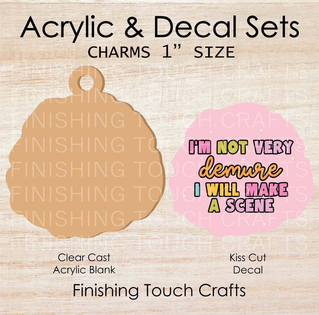 Not Very Demure Charm Set of 4