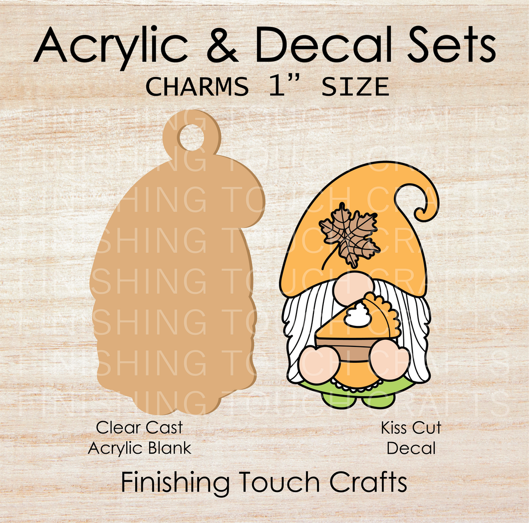 Pumpkin Pie Gnome Charm Set of 4