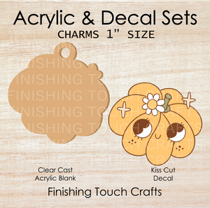 Retro Pumpkin Cutie Charm Set of 4
