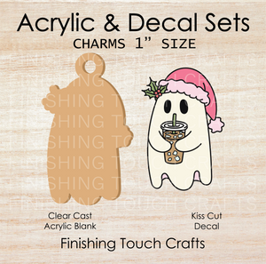 Santa Ghost Iced Coffee Charm Set of 4
