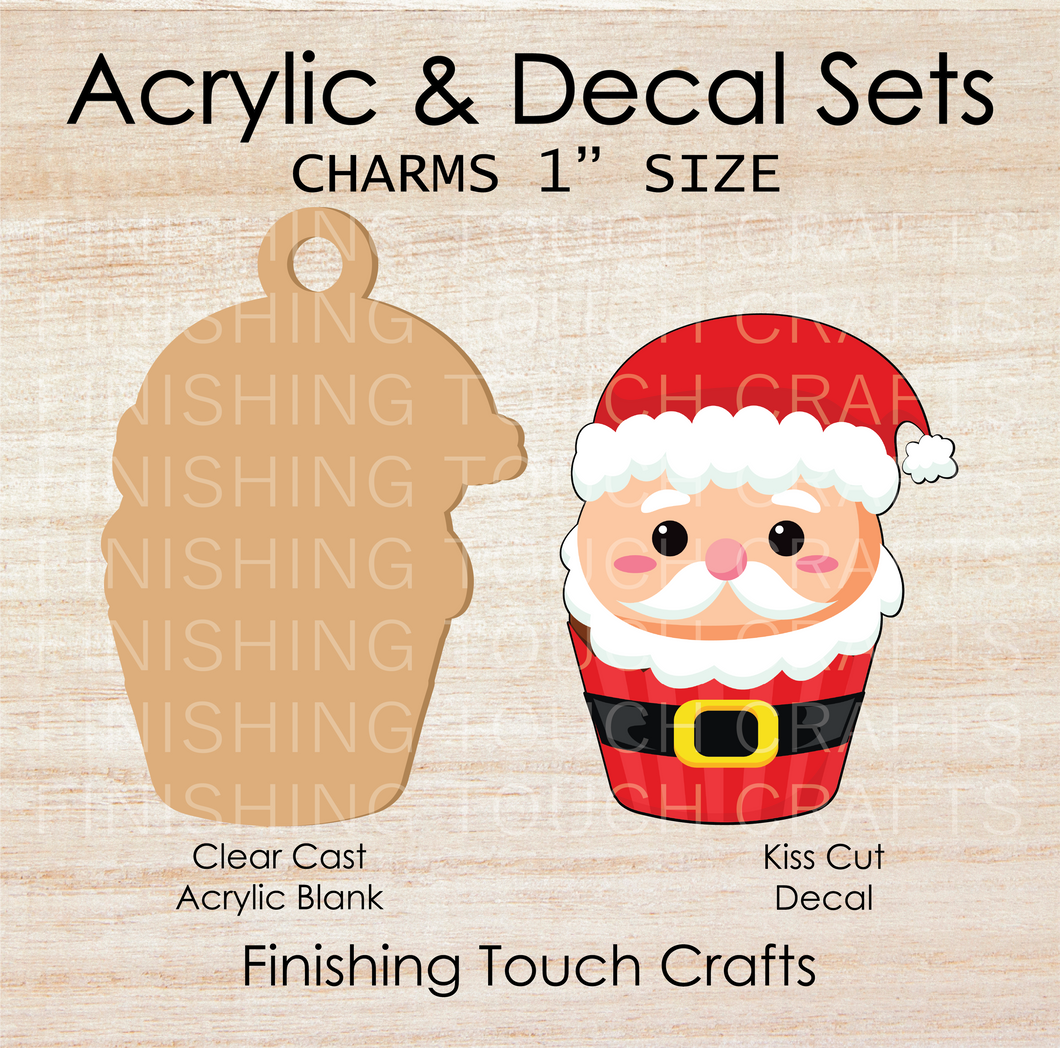 Santa Cupcake Charm Set of 4