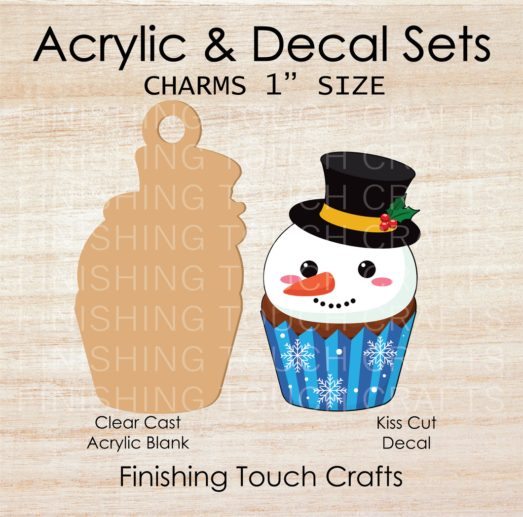 Snowman Cupcake Charm Set of 4