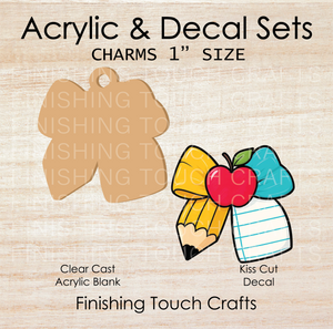 Teacher Supplies Bow Charm Set of 4