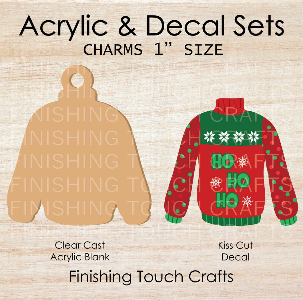 Ugly Sweater Ho Ho Ho Charm Set of 4