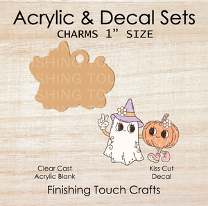 Witch Ghost Pumpkin Charm Set of 4