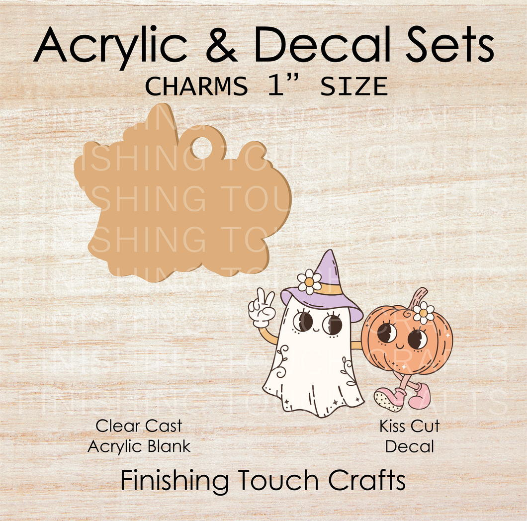 Witch Ghost Pumpkin Charm Set of 4