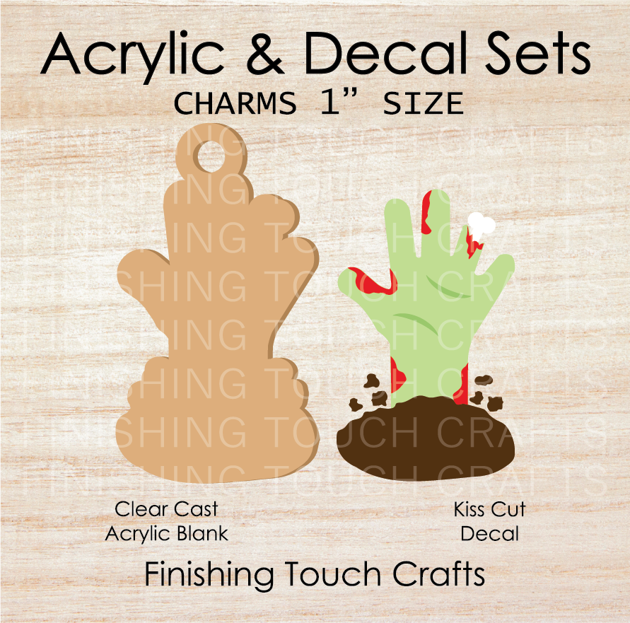 Zombie Hand Charm Set of 4
