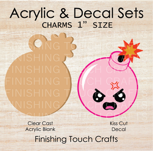 Angry Bomb Charm Set of 4