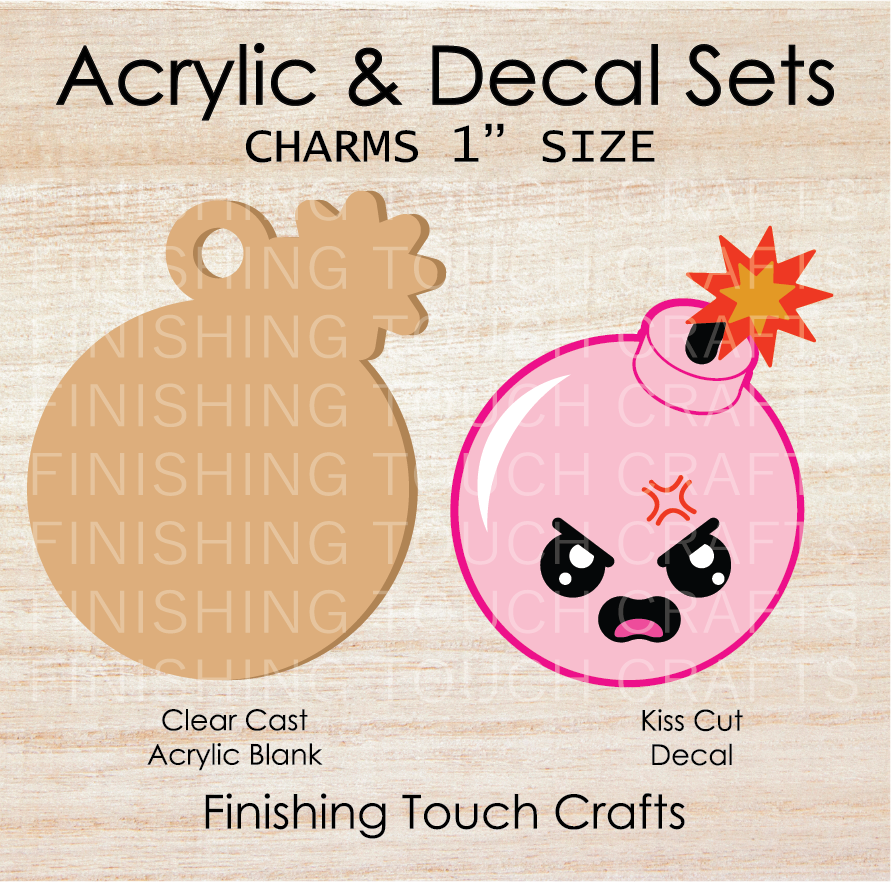 Angry Bomb Charm Set of 4