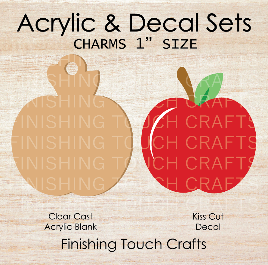 Apple Charm Set of 4
