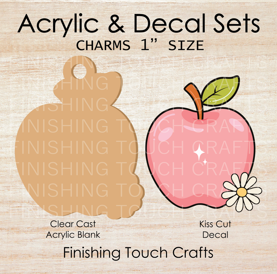 Apple Flower Charm Set of 4