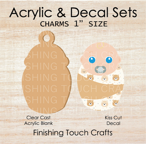 Baby in Blanket Light Charm Set of 4
