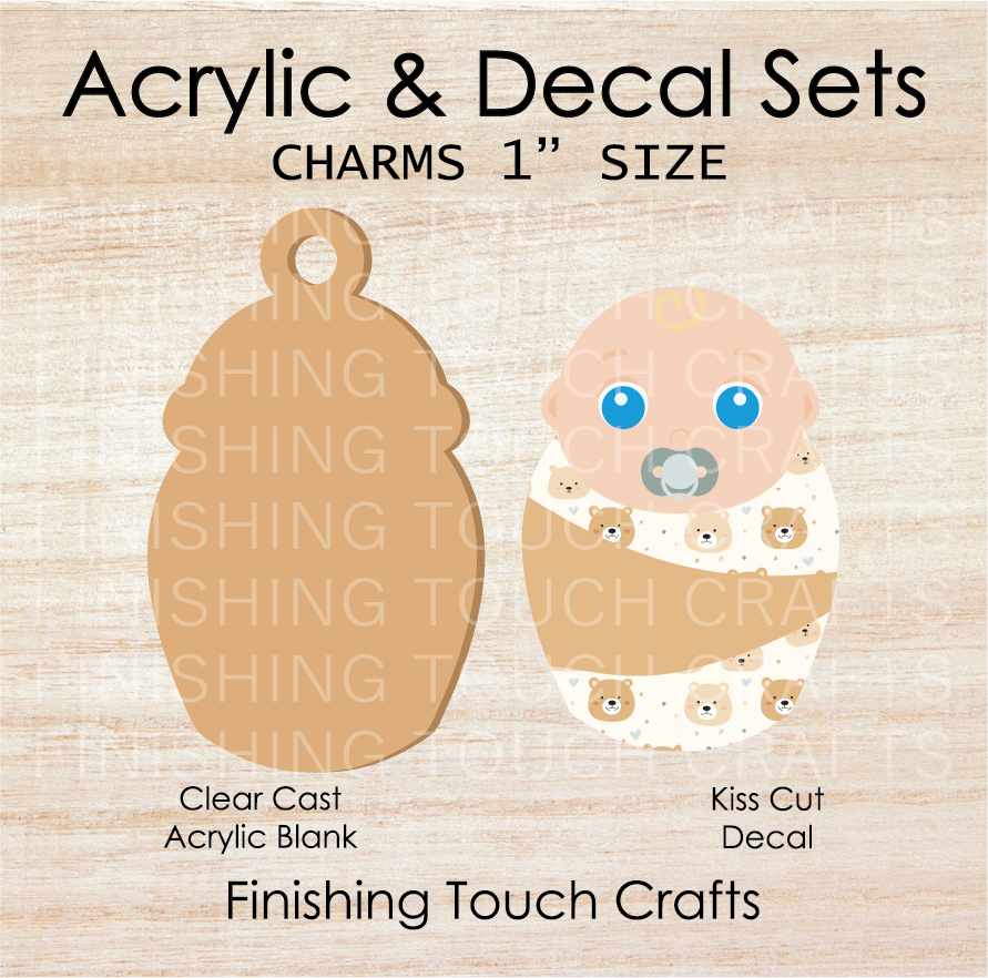 Baby in Blanket Light Charm Set of 4