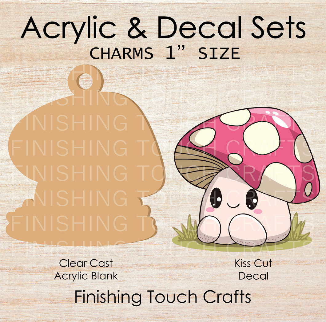 Baby Mushroom Charm Set of 4