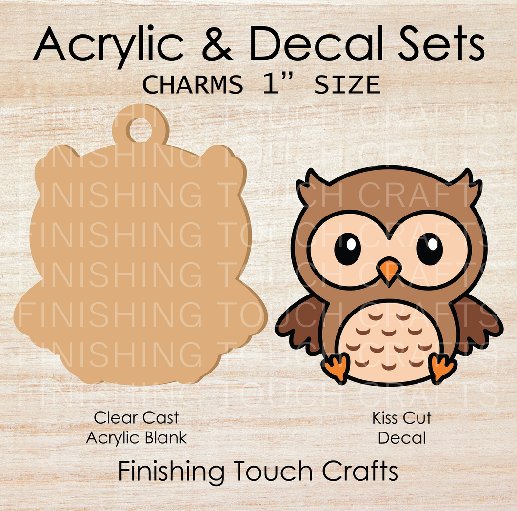 Baby Owl Charm Set of 4
