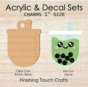 Boba Matcha Charm Set of 4