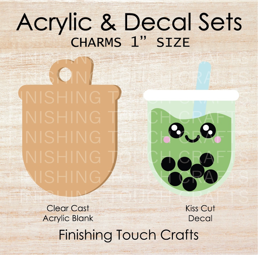 Boba Matcha Charm Set of 4