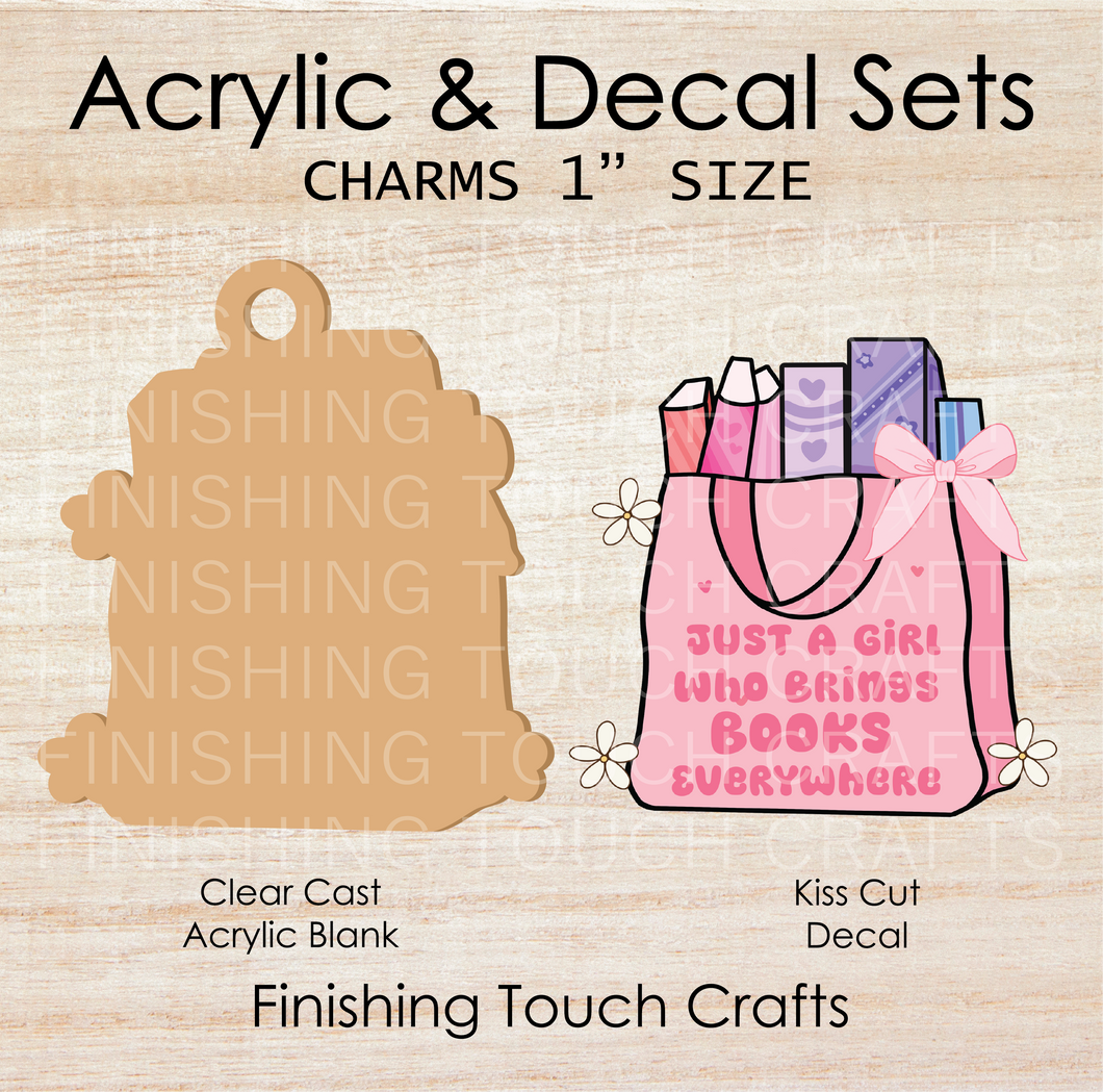 Books Bag Charm Set of 4