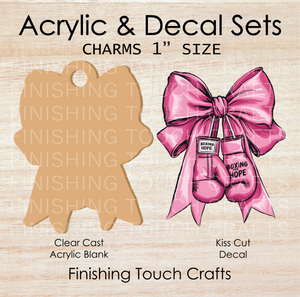 Breast Cancer Boxing Glove Charm Set of 4