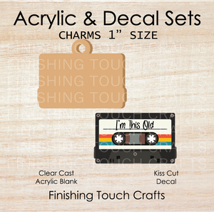 Cassette Charm Set of 4