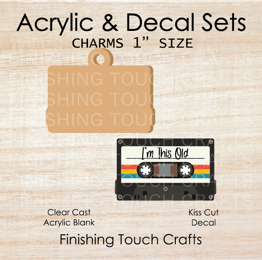 Cassette Charm Set of 4