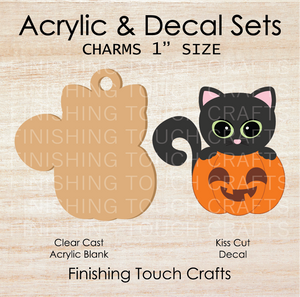 Cat Pumpkin Charm Set of 4