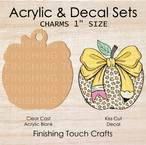 Cheetah Pattern Apple Charm Set of 4