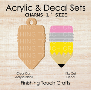 Chubby Pencil Charm Set of 4