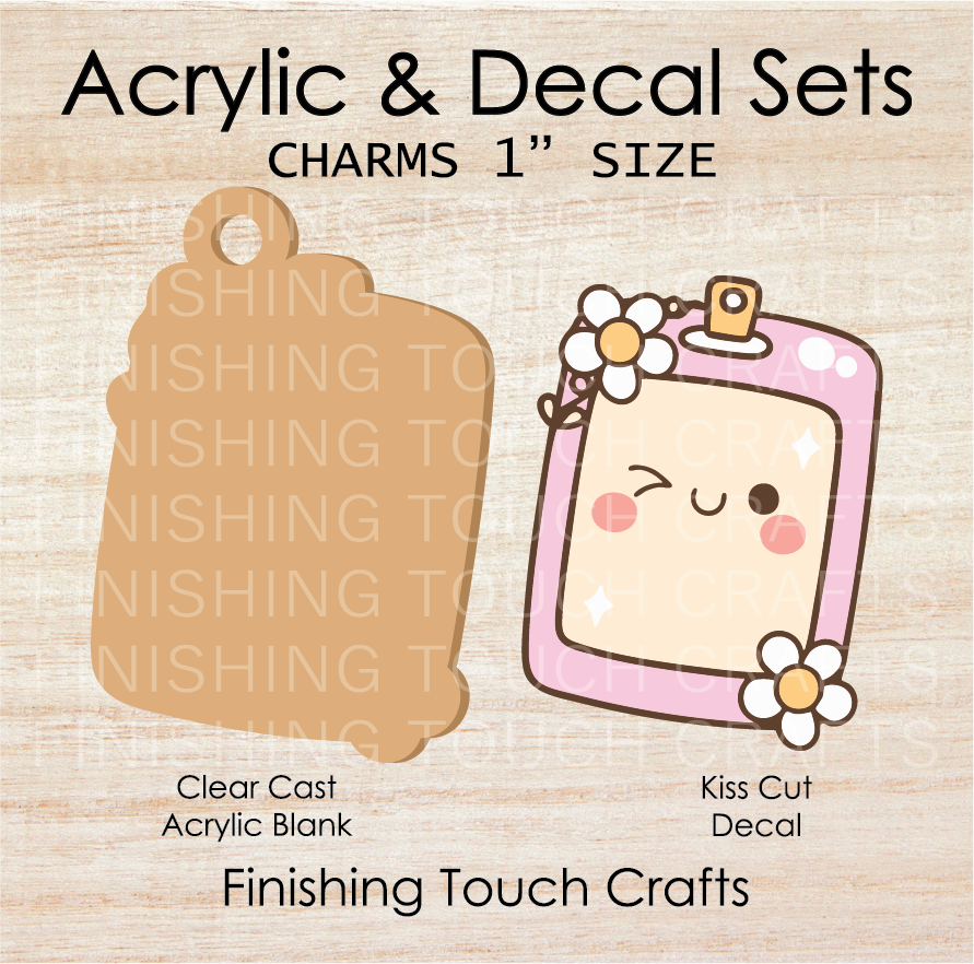 Clipboard Floral Charm Set of 4