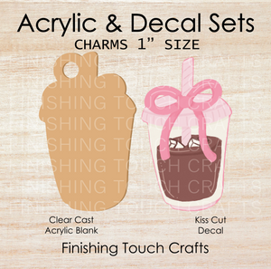 Iced Coffee Bow Charm Set of 4