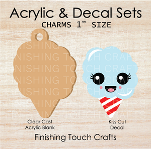 Cotton Candy Blue Charm Set of 4