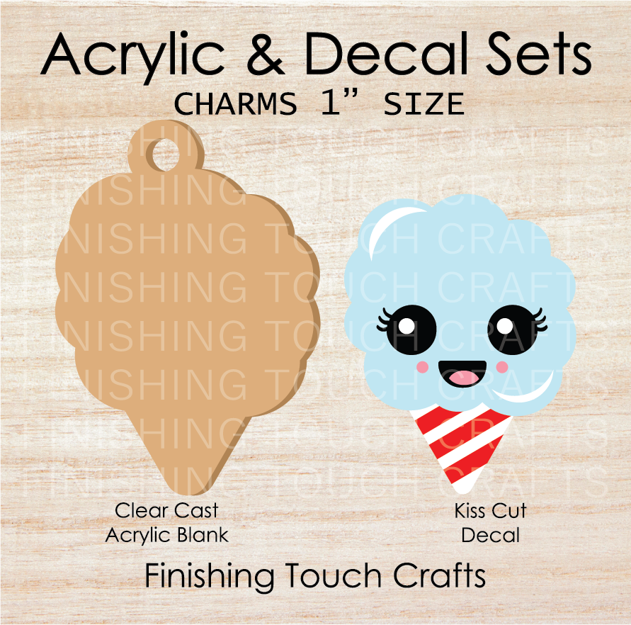 Cotton Candy Blue Charm Set of 4