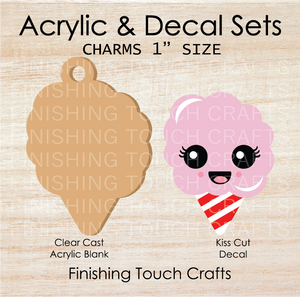 Cotton Candy Pink Charm Set of 4