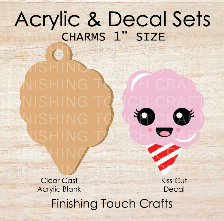 Cotton Candy Pink Charm Set of 4